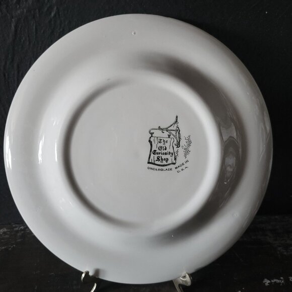 "The Old Curiosity Shop" Dinner Plate Green Transferware, Charles Dickens *Read - Picture 6 of 8